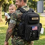 SHARKMOUTH Military Diaper Bag for Men: 40L Capacity with Ch...