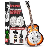 TRADITIONAL RESONATOR TONE & STYLE – Full-size acoustic resonator guitar with classic resophonic design and dual circular sound holes for bright projection, punch, and vintage-inspired sound. PRECISION WOOD BODY DESIGN – Features a spruce and mahogan...