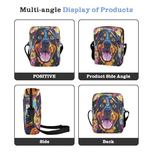 messenger bag cute mens shoulder bag Shoulder Handbag Adjustable Strap for Outdoor Daily Outdoor Daily- Funny Rottweiler Dog4