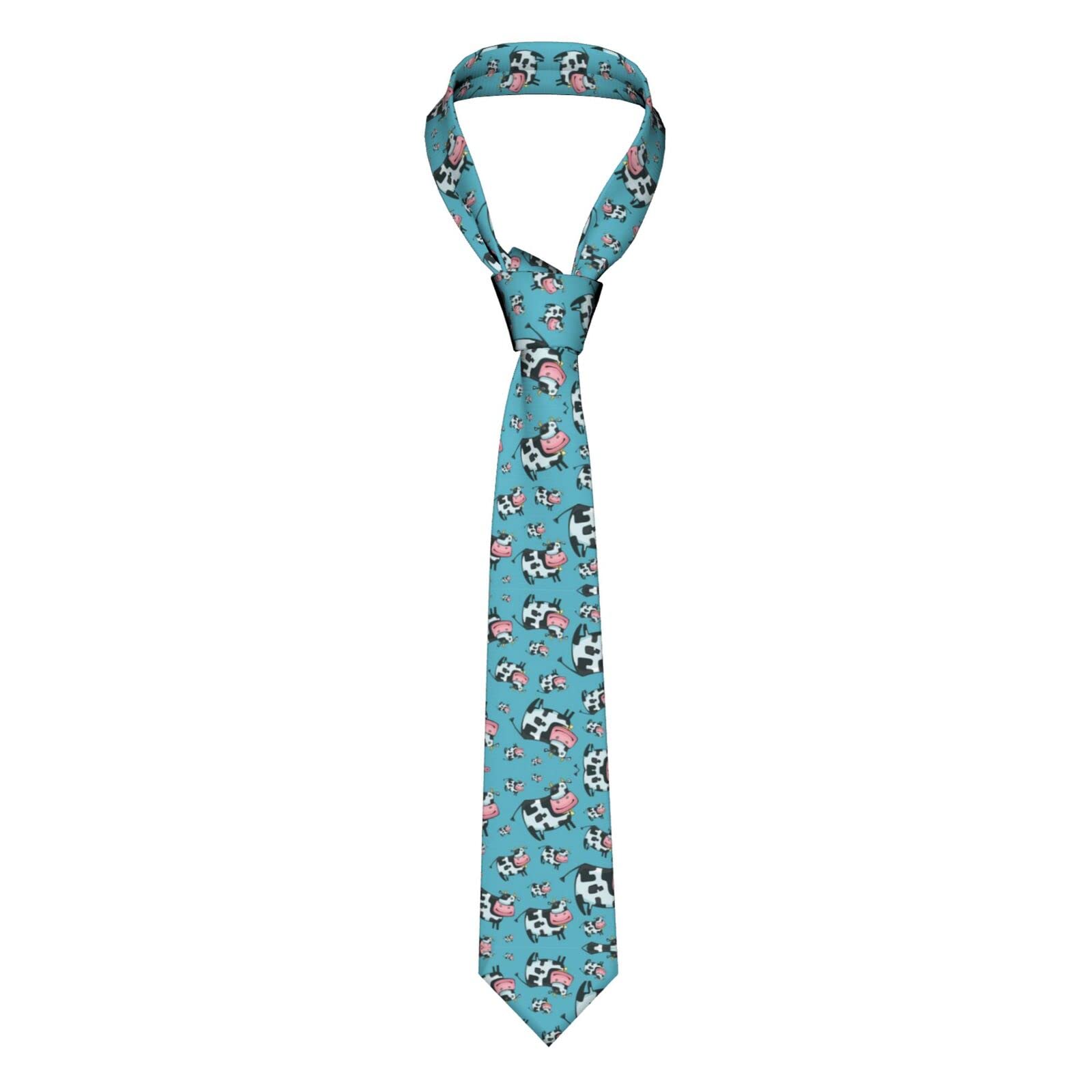 Fjqwklf Unisex Cow Men Ties Silk Neck Tie For Men Wedding Business Formal Neckties