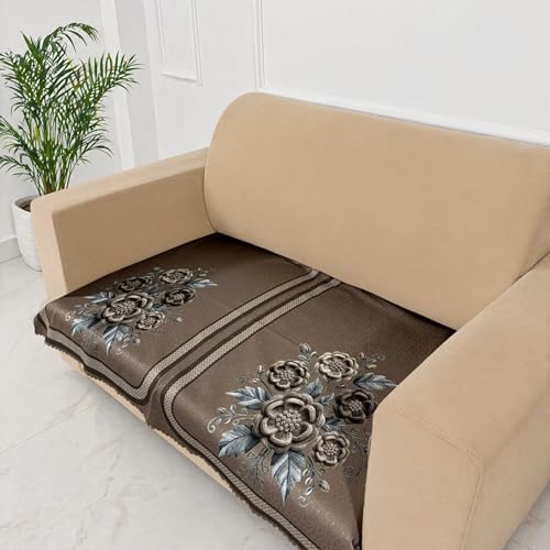 Image of Homerz Premium Waterproof Jasmine Joe Sofa Seat Cover - Floral Printed Sofa Protector | Non-Slip, Washable & Durable Sofa Protector (Mouse, 2 Seater)