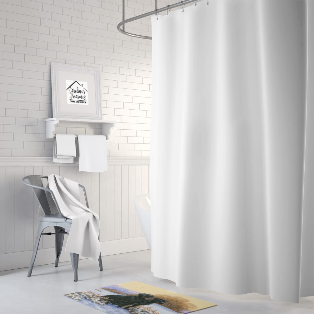 Caroline's Treasures BDBA0450RUG Black Labradors in The Snow Machine Washable Memory Foam Mat, Bathroom Rug, Non-Slip Bath Mat, Durable Thick Washable Rugs for Kitchen, Bathroom Quick Dry, Decorative