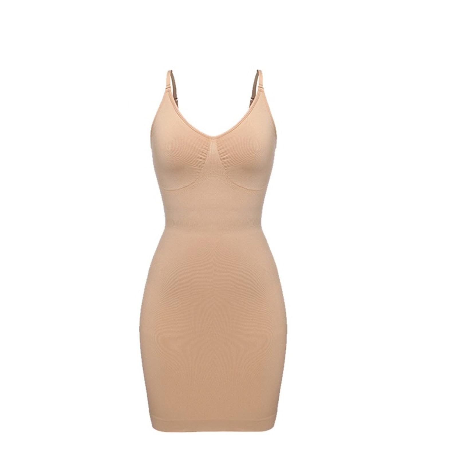 Vestido Moldeador Faja Moldeadora de Cuerpo Completo for Mujer, con Cuello en V, Moldeadora de Cintura, corsé con Control de Abdomen for Debajo de los Vestidos.(Khaki,M)