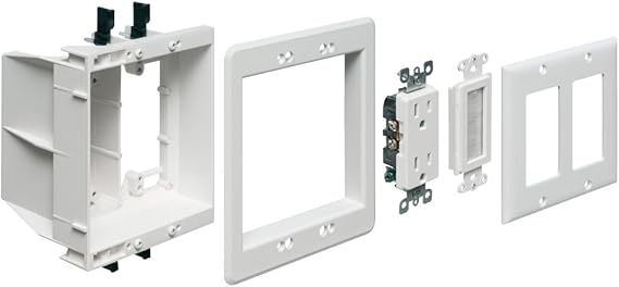 Arlington TVBU505K-1 TV Box Recessed Outlet Wall Plate Kit with ...