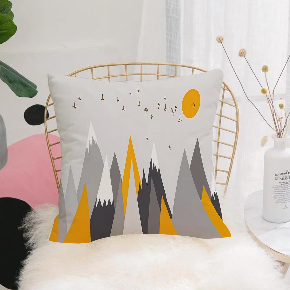 Hyosxw Mountain Landscape Mountain Mural Mountain B - A2 Cushion Cover,Throw Pillow Case Home Decorative For Living Room Bedroom Sofa Chair 18X18 Inch,Mountain Landscape Mountain Mural Mountain Background Childish Children's Room,Pillowcase 45X45cm