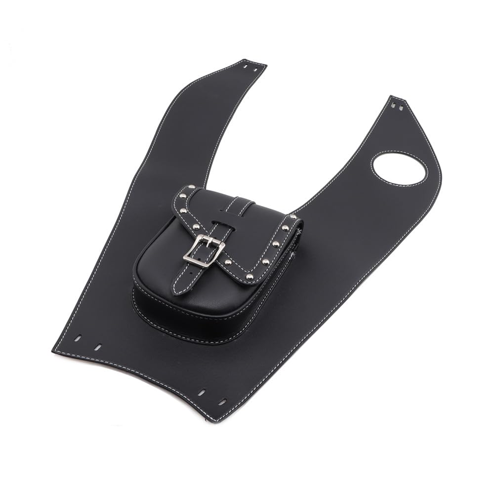 ZORBYZ Motorcycle Black Artificial Leather Tank Cap Panel Cover Pad Bag For Kawasaki Vulcan VN 500 800 900 1500