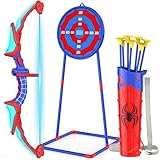 Bow and Arrow Set for Kids, LED Light Up Archery Set with 7 Suction Cup Arrows, Quiver & Standing Web Target for Indoor/Outdoor, Birthday Gifts Toys for 4 5 6 7 8 9 10 12 Year Old Boys Girls