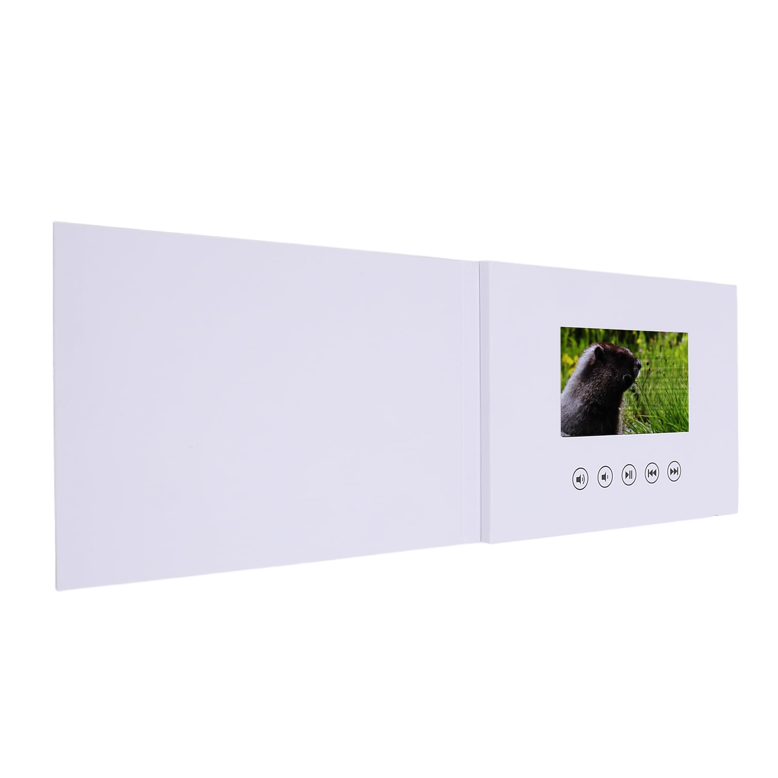 5-Inch LCD Screen 720P HD Video Greeting Card with Built in 128M Memory, White Cover and Speakers, Memory Video Brochure for Wedding, Christmas, Marketing. Ideal for Various