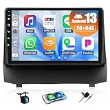 CAMECHO 2+64G 9 Zoll Android 13 Autoradio für Ford Fiesta 2009-2014 mit GPS WiFi FM, Wireless Carplay Radio mit Bluetooth Android Auto RDS Mirror Link mit Rückfahrkamera Canbus, HD Touchscreen