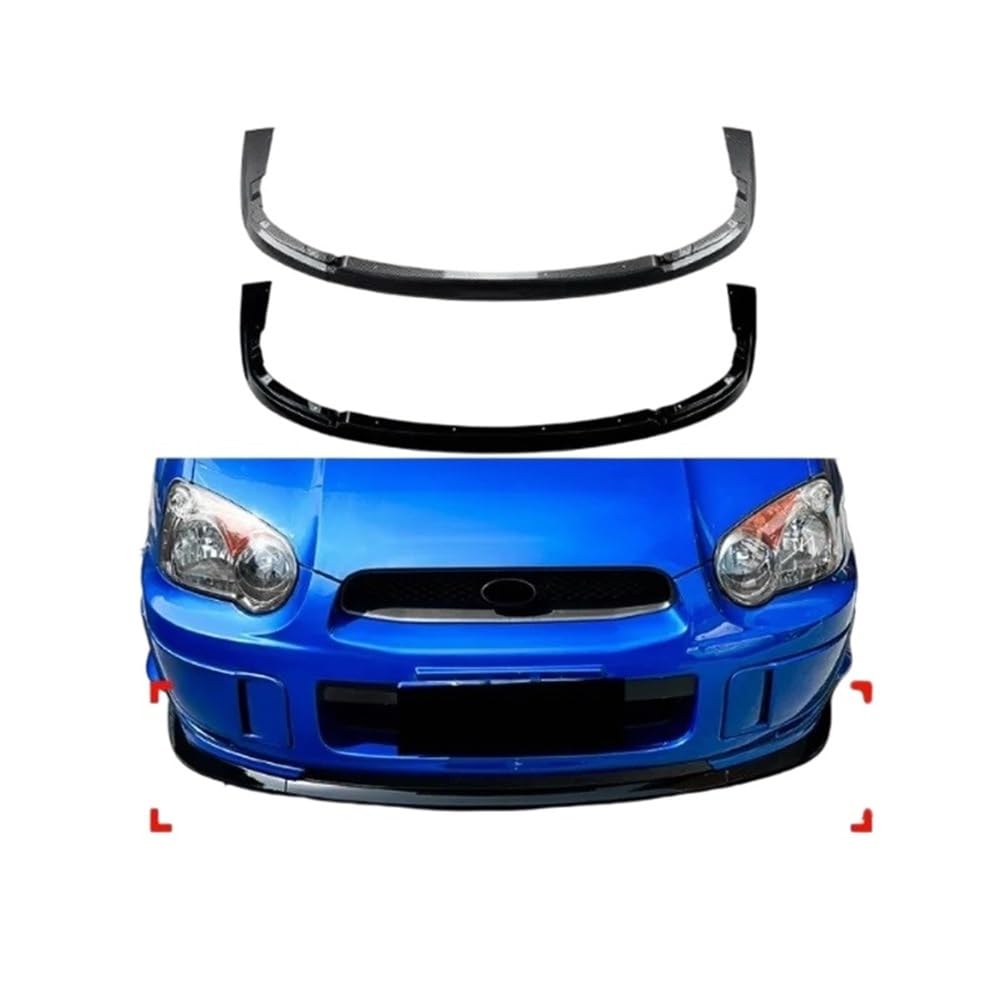 Przedni spojler zderzaka kompatybilny z Subaru Impreza WRX STI 2004 2005 Spoiler dolny dyfuzor Splitter zestawy Tuning Auto tablica ochronna akcesoria(Gloss Black)