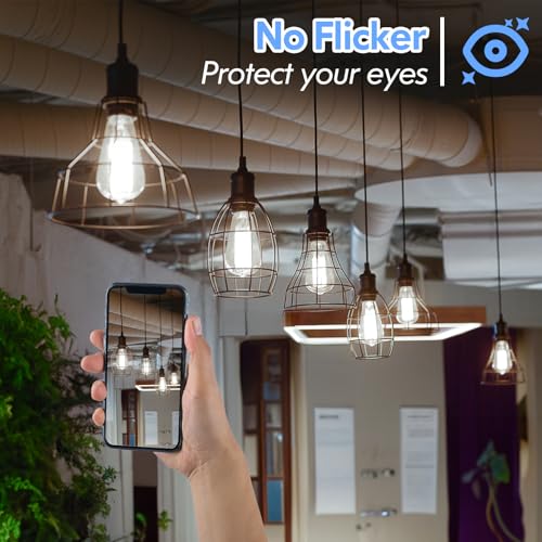 Image of Dimmable ST58 Antique Clear Vintage Edison LED Light Bulbs, 5000K Daylight, E26 Medium Base, 4W (40W Equivalent), CRI90+ High Brightness for Home - Pack of 4