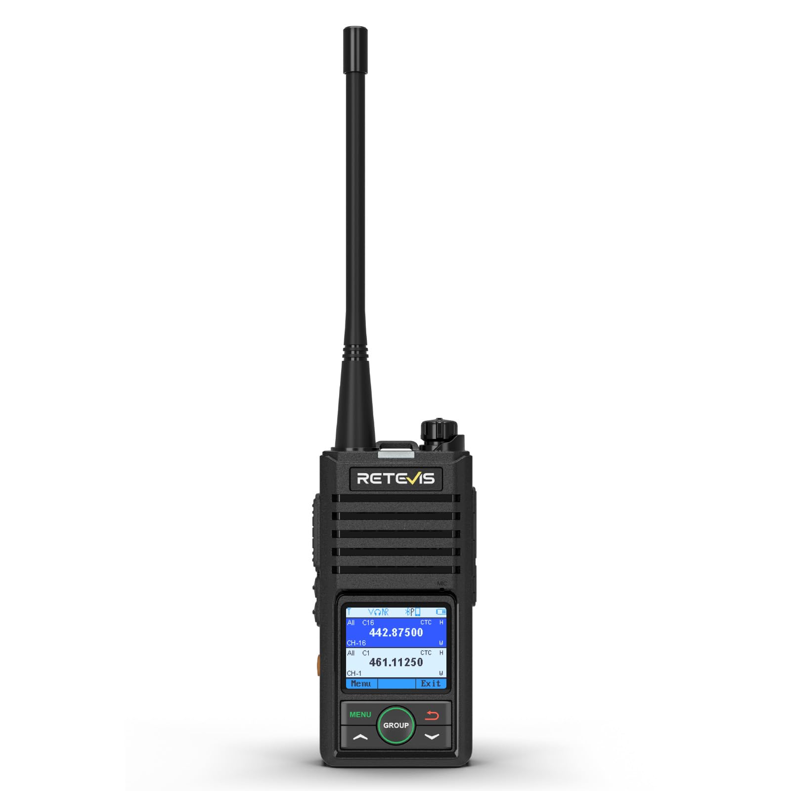 Retevis RB658 Talkie Walkie Réglage par App, Radio Bidirectionnelle Professionnelle, Réduction Intelligente du Bruit, Alarme, 1800 mAh, Talkie-Walkie pour Adultes, Moto (1 Pcs, Noir)