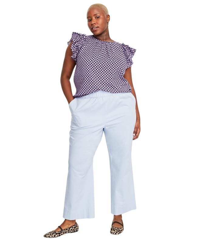 Women's Trendy Plus Size Pull-On Chino Pants (Frozen Blue, 3X)