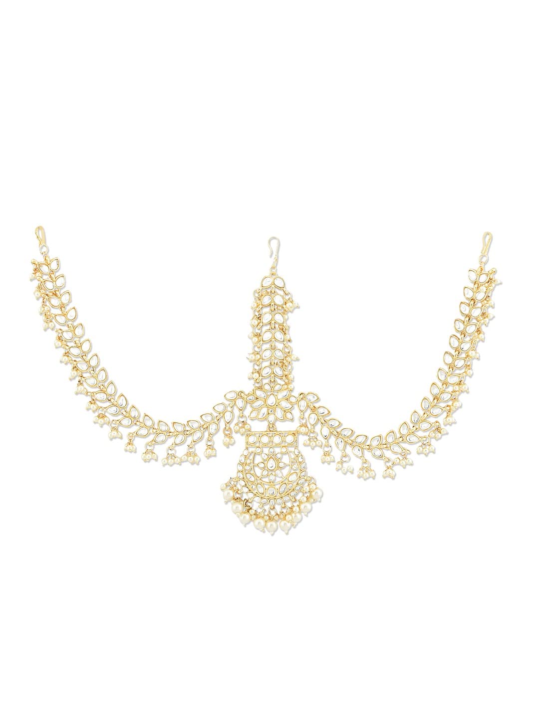 Zaveri Pearls Gold Tone Kundan & Pearls Embellished Bridal MathaPatti Style Maangtikka For Women-ZPFK12194 (B0B8CNRZXZ) Amazon Price History, Amazon Price Tracker