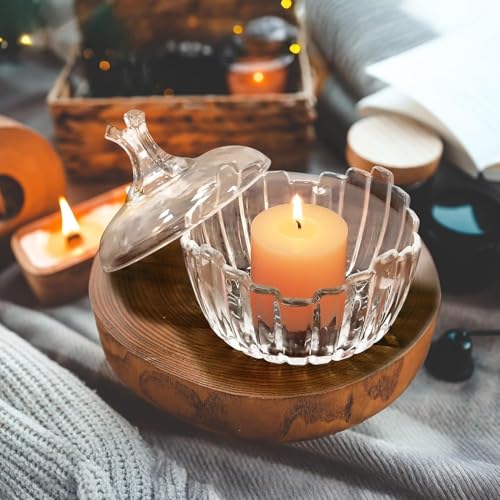 Image of WRINGO Stylish Candye Jar with Lid | Transparent Glass Storage Jar for Candy, Cookies, Chocolates, Dry Fruits & Snacks | Airtight Decorative Kitchen Container | Multipurpose Candye Bowl | (Pack of 1)