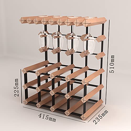 Wll-Dp Simple Wine Storage Shelf Beech Wine Holder Two-In-One Countertop Wine Rack, Hold 8~12 Bottles, For Dining Room Pantry Tabletop Cabinet Kitchen Bar #TOP1