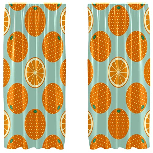 Cortinas de ventana de 55x84 pulgadas con diseño tropical de frutas 2