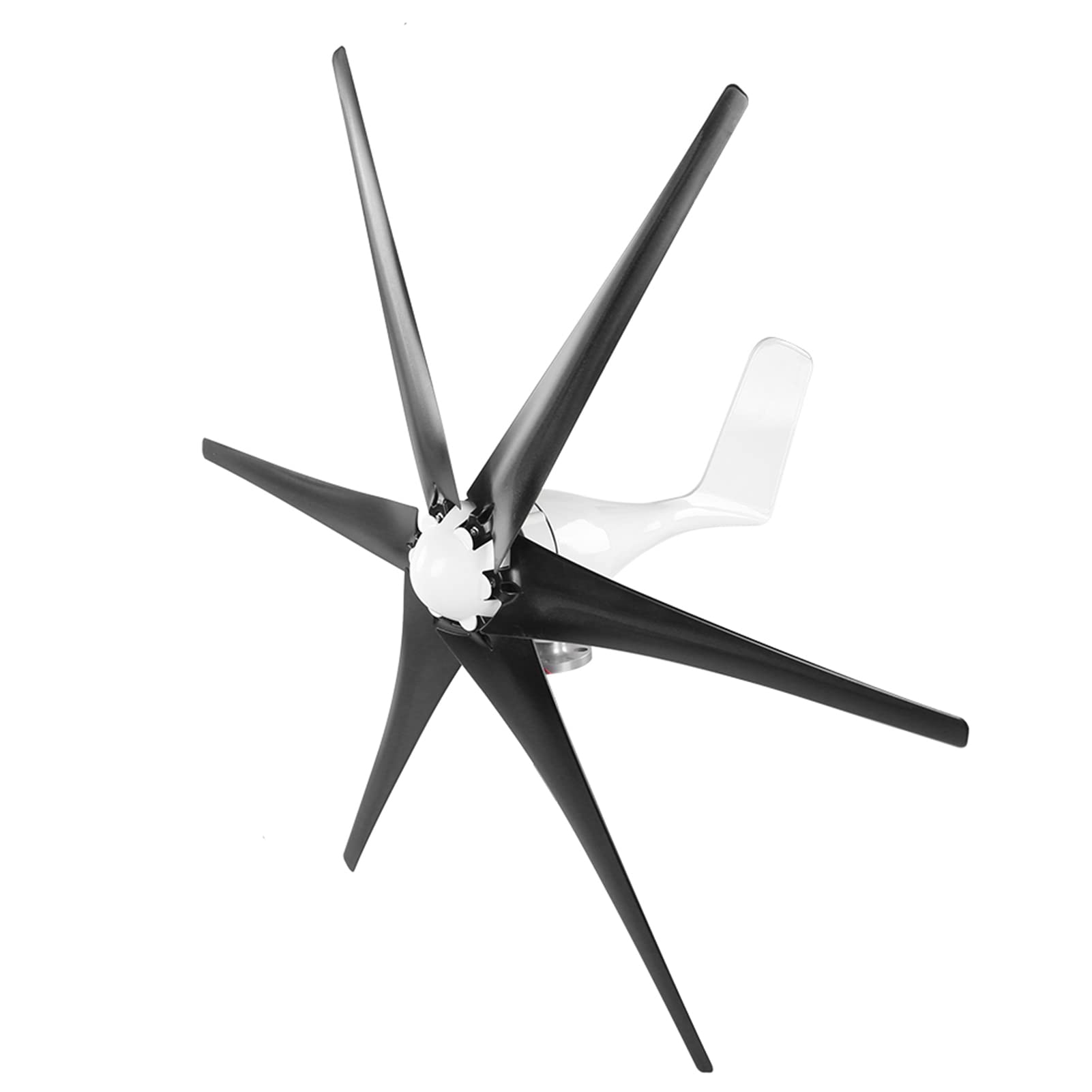 FTVOGUE Generador de Viento, Mini Generador de Turbinas Eólicas de 200 W, 12 V, Alternador Trifásico de 6 Palas de Plástico de Aleación, Rueda de Viento de 1,2 M para Uso Doméstico, Granja, Barco