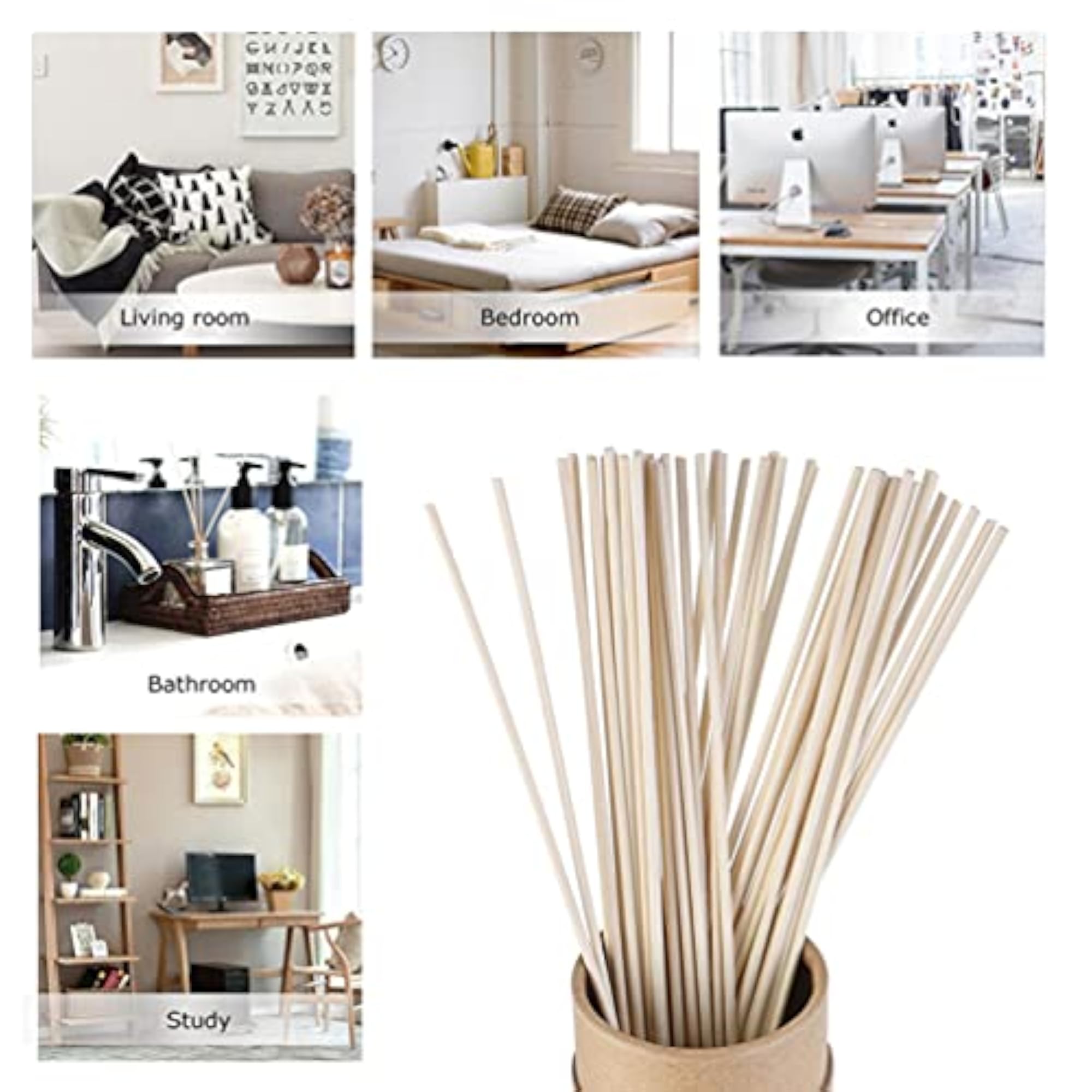 30pcs Diffuser Sticks Natural Rattan Wood Sticks