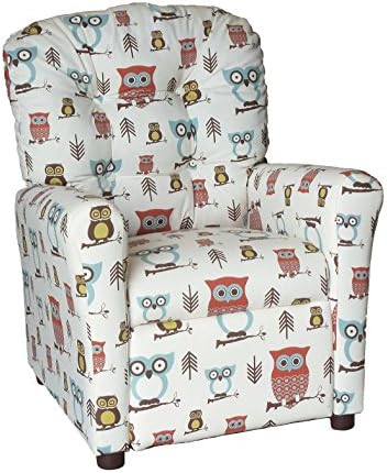 Brazil Furniture Children's Button Back Recliner, Hooty