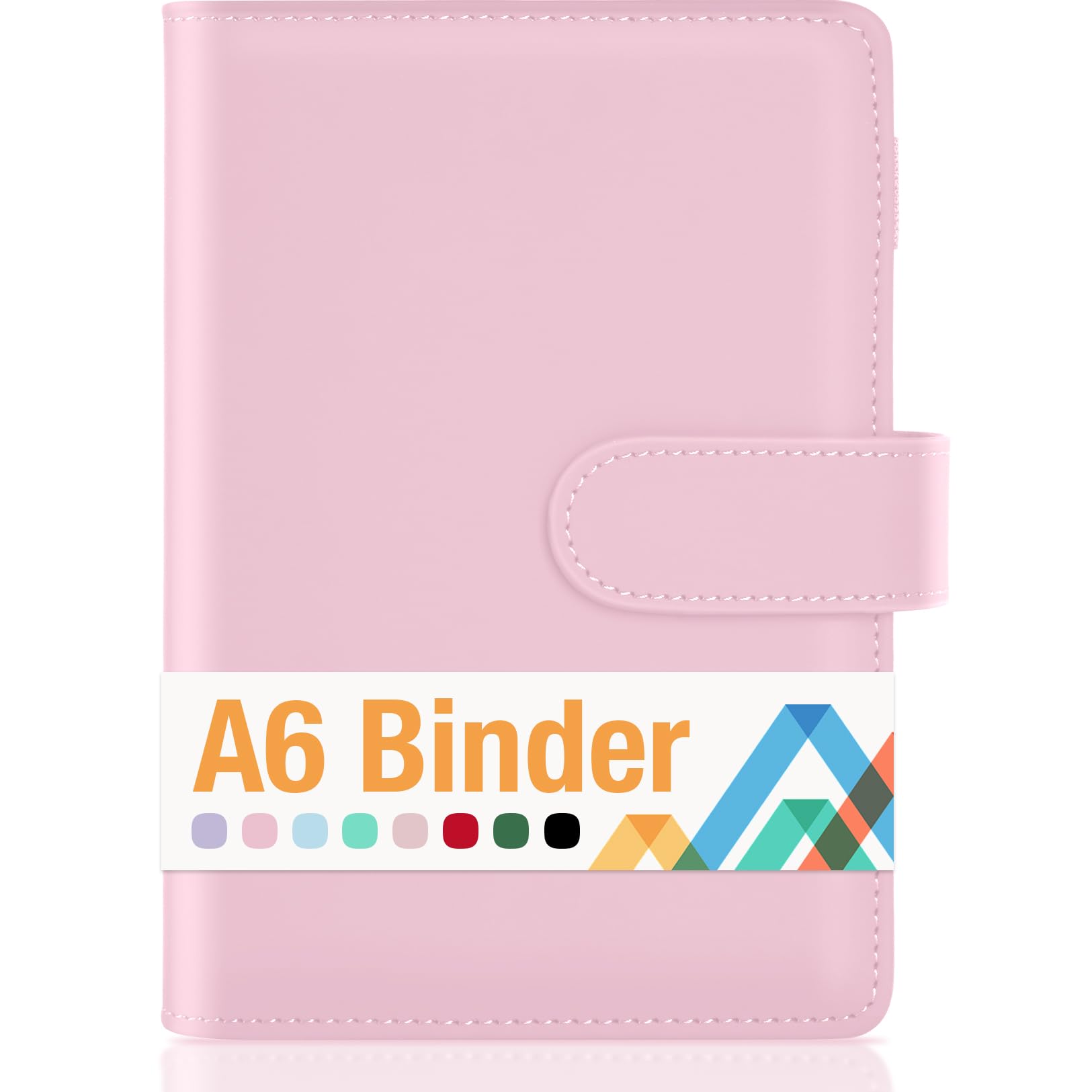 Sooez A6 Notebook Binder, 6 Ring Planner with Stylish Design, Loose Leaf Personal Organizer Cover with Magnetic Buckle Closure, PU Leather Binder for Women with Macaron Colors, 7.48"x5.2"