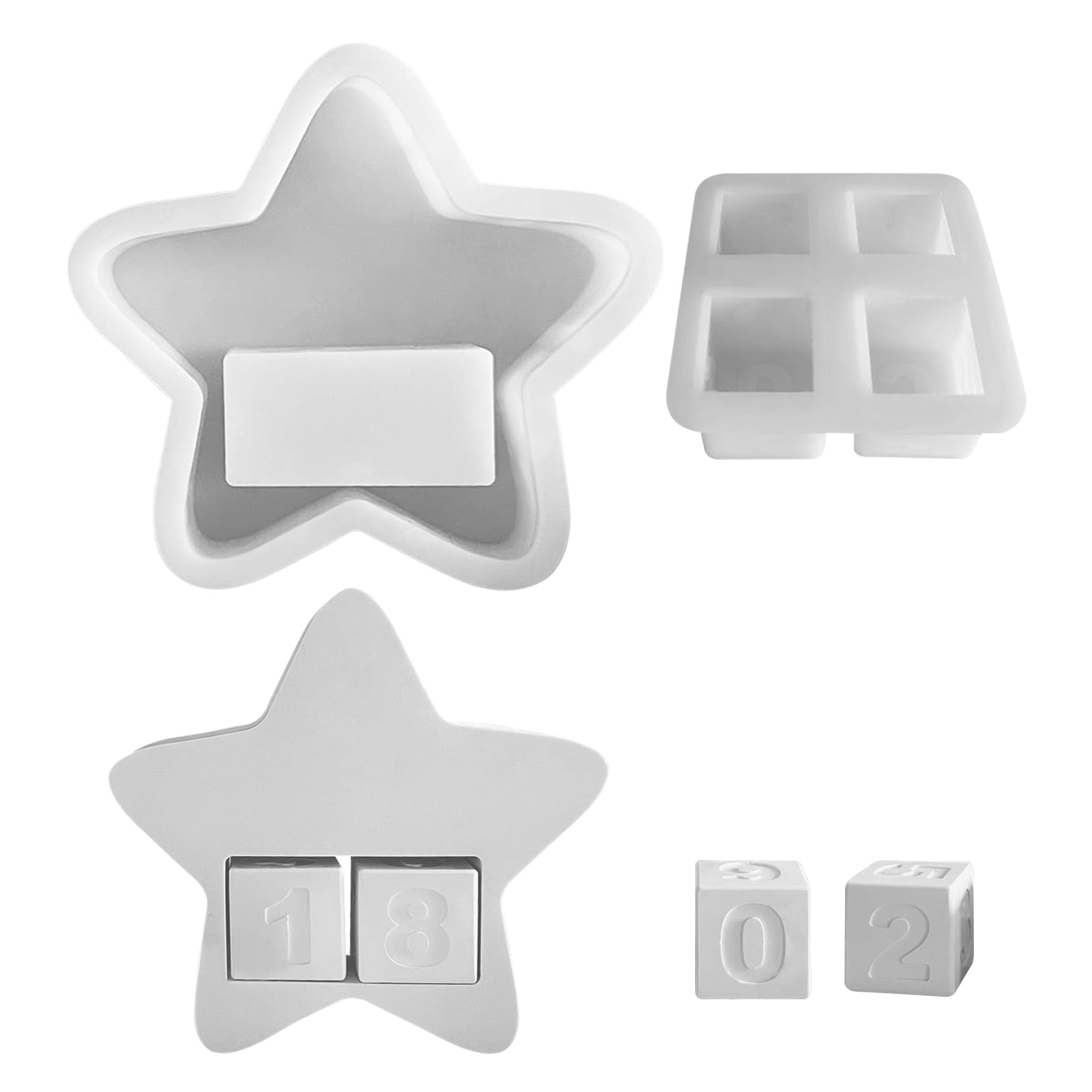 Moules En Silicone Pour Couronne De L’Avent – Lot De 2 (Plateau + Étoile) – DIY Noël, Calendrier De L’Avent
