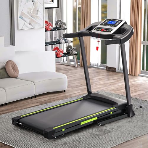 Image of 3.5 Portable Foldable Treadmill with Handles 4% Slope Home Walking Running Treadmill 0.5-7.5 MPH 330 Lb Weight Capacity