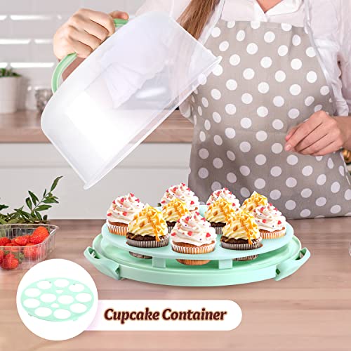 Ohuhu Y10-80200-10 Cake Carrier With Lid And Handle, Bpa-Free Cake Containers Cake Holder For 10 Inch Cake With 2 Handles Cupcake Carrier - Plastic Cover Two Sided Base thumb #3
