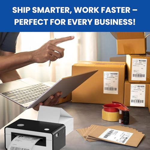 Image of BEEKAY 1000 LABLEL(2 Stack of 500) 4 inchx6 inch (100x150 mm) Shipping Address Thermal Label Fanfold Stack Compatible with All Direct Thermal Label Printer