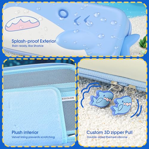 Image of GeekShare Portable Carrying Case Compatible with Switch 2 (2025), Hard Storage Bag with 12 Game Card Slots, Cute Travel Case for Switch 2 Console and Accessories, Shark