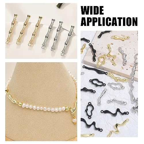 UNICRAFTALE 10Pcs 2 Colors Bamboo Connector Charms Stainless Steel Connector Charms Bamboo Stick Links Charms Double Loop Cute Links Charms for DIY Bracelet Necklace Jewelry Making - Image 4