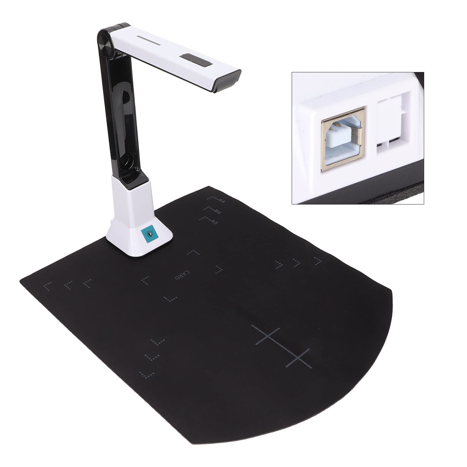 Cámara de Documentos USB portátil HaloVerde, escáner de Documentos HD de 8 Millones de PX con tecnología OCR, Enfoque automático A4 para escaneo eficiente de PDF/Word/Excel/TXT