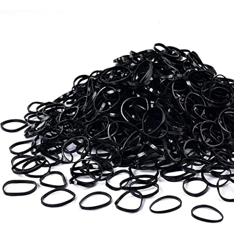 Black Elastic Hair Bands, MORGLES 1000 Hair Rubber Bands Braiding Bands Hair Elastics Small Hair Bands Elastic hair Ties Wedding Hairstyle Hair Bands Cover