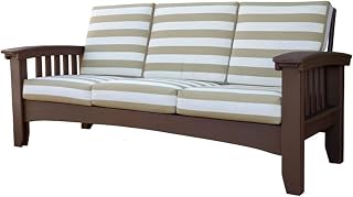 Classic Mission Sofa - Living Room Couch, Durable Wood Frame, Comfortable Seating