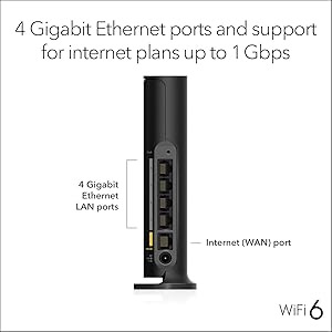 NETGEAR 4-Stream WiFi 6 Router (R6700AX) Router Only, AX1800 Wireless Speed (Up to 1.8 Gbps), Covers up to 1,500 sq. ft., 20 Devices Free Expert Help