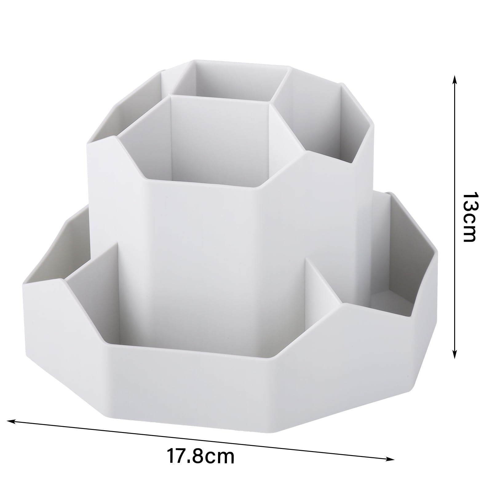 PANTSLINE 360° Rotatable Pen Holder, Multifunctional Office Organiser, Desktop Organiser, 9 Compartments, Large Capacity - Image 2