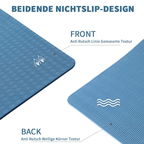 Good Nite Klappbare Yogamatte rutschfest Tragbare Fitnessmatte Faltbar Leicht Gymnastikmatte Pilates Sport Reiseyogamatte 183 x 61 x 0.6 cm (Marine)
