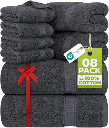 Utopia Towels - 8-Delige Handdoekset - 2 badhanddoeken (69 x 137 cm)