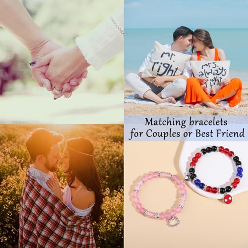 Spider Friendship Bracelets Matching Bracelets for Couples Best Friends Bff, Matching Spider Kitty Bracelet Halloween Christmas Birthday Jewelry Gifts for Women Teen Girls Bestie Gf Bf2