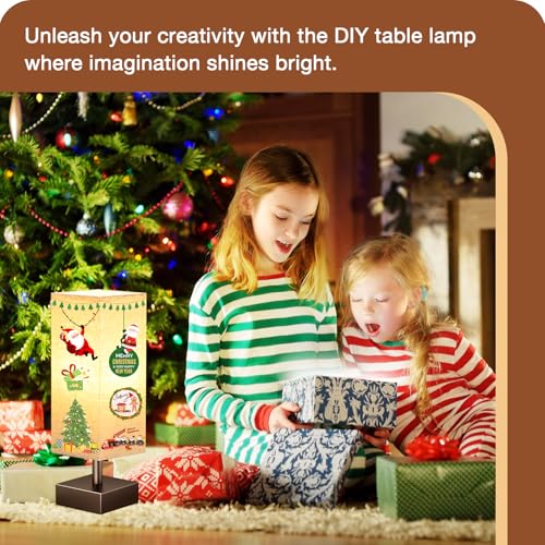 Image of aooshine Browm Small Bedside Lamp for Bedroom - Square Beige Fabric Shade