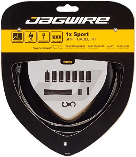 Jagwire - 1x Sport Sealed DIY Shift Cable Kit | for Road, MTN, and Gravel Bike | SRAM and Shimano Shifter Compatible, Sport Slick Cables with Compressionless Housing | Black