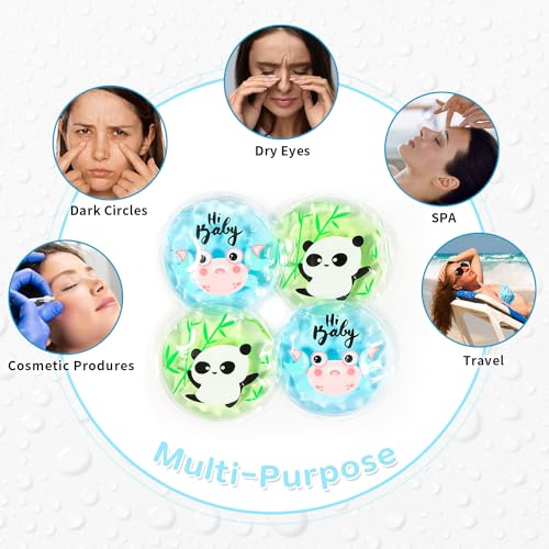 Image of Gel Ice Pack Reusable, Cooling Eye Pads and Patches, Hot and Cold Eye Pads - Soothing, Revitalizing, Puffiness, Refresh, Relieves Stress, Relax, Relieves Puffiness and Tension(2 Crabs+2 Pandas)