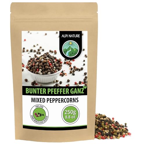 Alpi Nature Pfefferkörner bunt 250g, bunter Pfeffer, bunte Pfefferkörner ganz, Pfeffer ganz