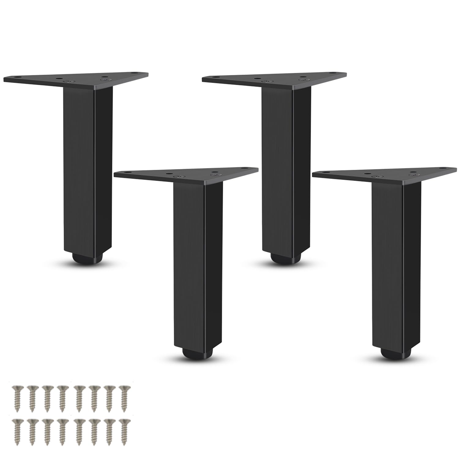 Pieds de meubles réglables aluminium noir 15cm pour table basse commode et armoire