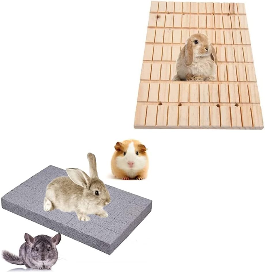 Litewoo Rabbit Scratch Board, Wooden Board and Lava Pumice Board