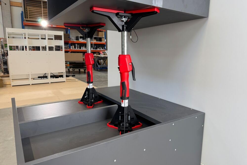 BESSEY Deckenstütze STE90-SET, Verstellweg 575-910 mm, Stabile Montagehilfe im 2er Set, schnell fixiert für Montage, Trockenbau und Innenausbau