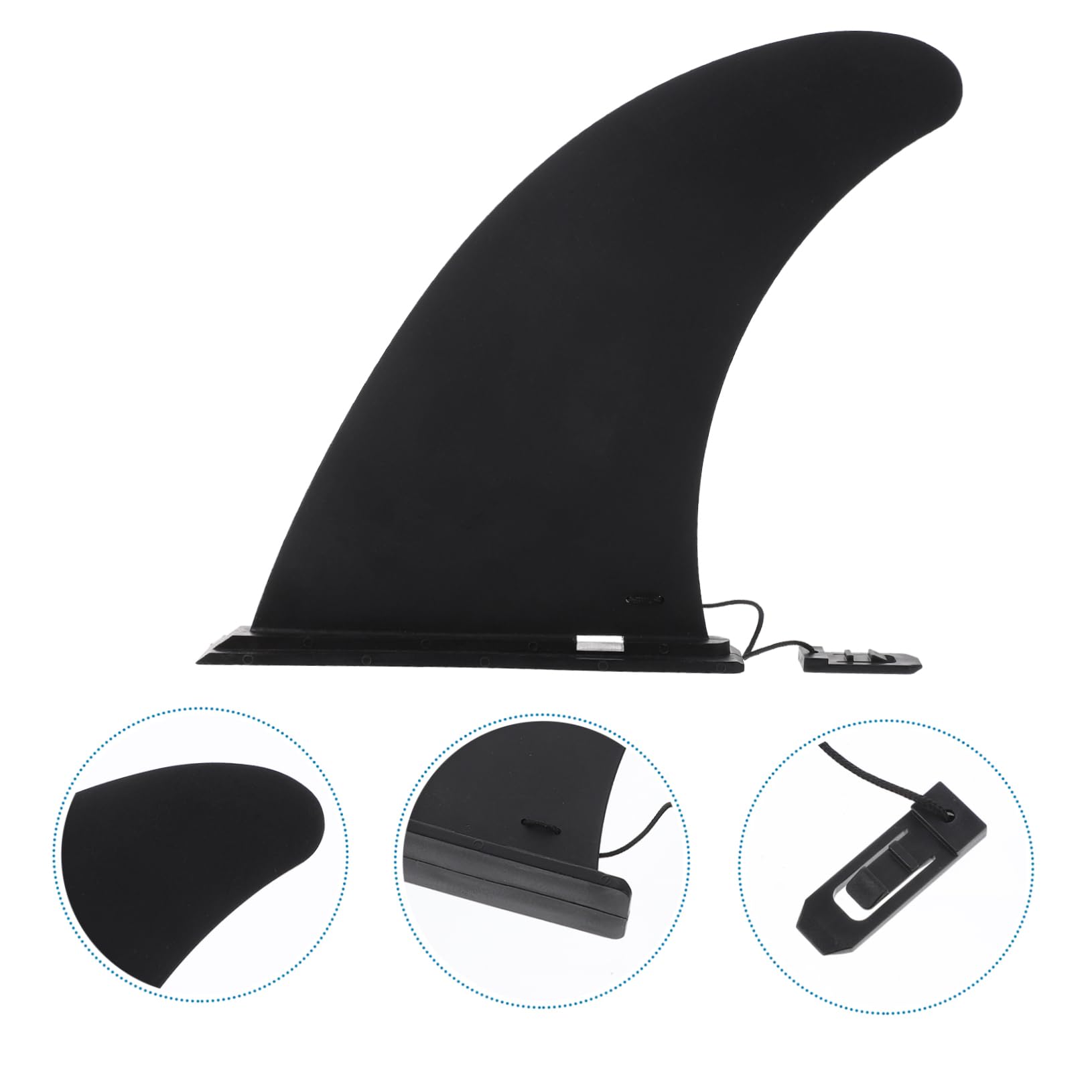 Aileron Central Amovible à Clip pour Planche de Surf, Nylon Noir, Lot de 3, Maintien Stable et Virages Rapides pour Surfboard