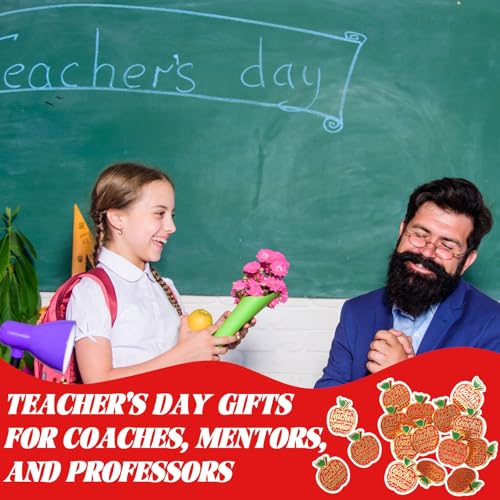 Image of Hoteam Teacher Appreciation Gifts Bulk Apple Lapel Pins Thank You Enamel Brooch Pins Accessories for Teachers Employee