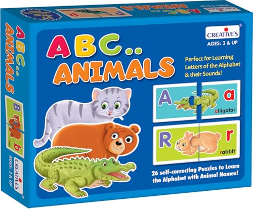 Image of Creative's ABC Animals, Learn the Alphabet with Animal Names, Early Puzzles, Learning & Educational Puzzles for Kids, Self-Correcting, Letter Sound Recognition, Ages 3 & Up