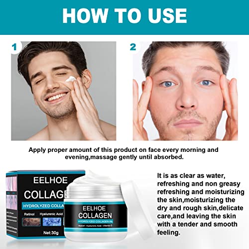 Brouyoue Collagen Cream For Men,Men Face Moisturizer Cream,Men Anti-Wrinkle Cream,Reduce Wrinkles,Fine Lines And Dryness,Day & Night Skin Care Men Skin Tightening Cream (2Pcs*30G) #TOP4